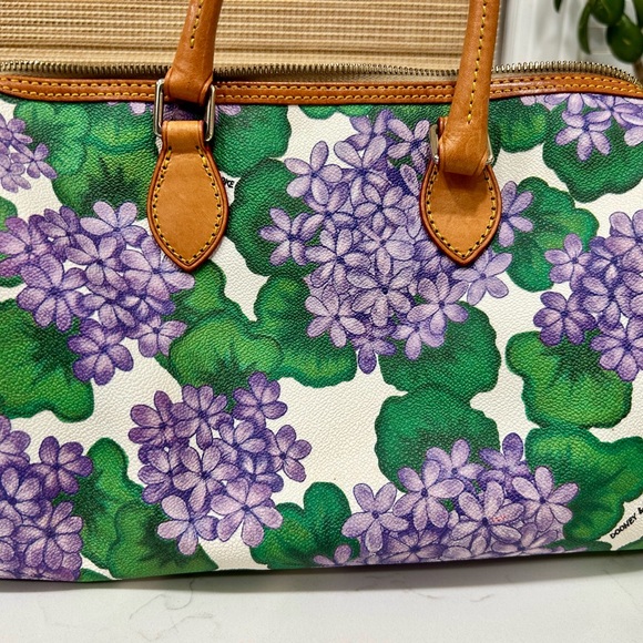 Dooney & Bourke Purple Hydrangea Barrel Satchel Set - Picture 2 of 14